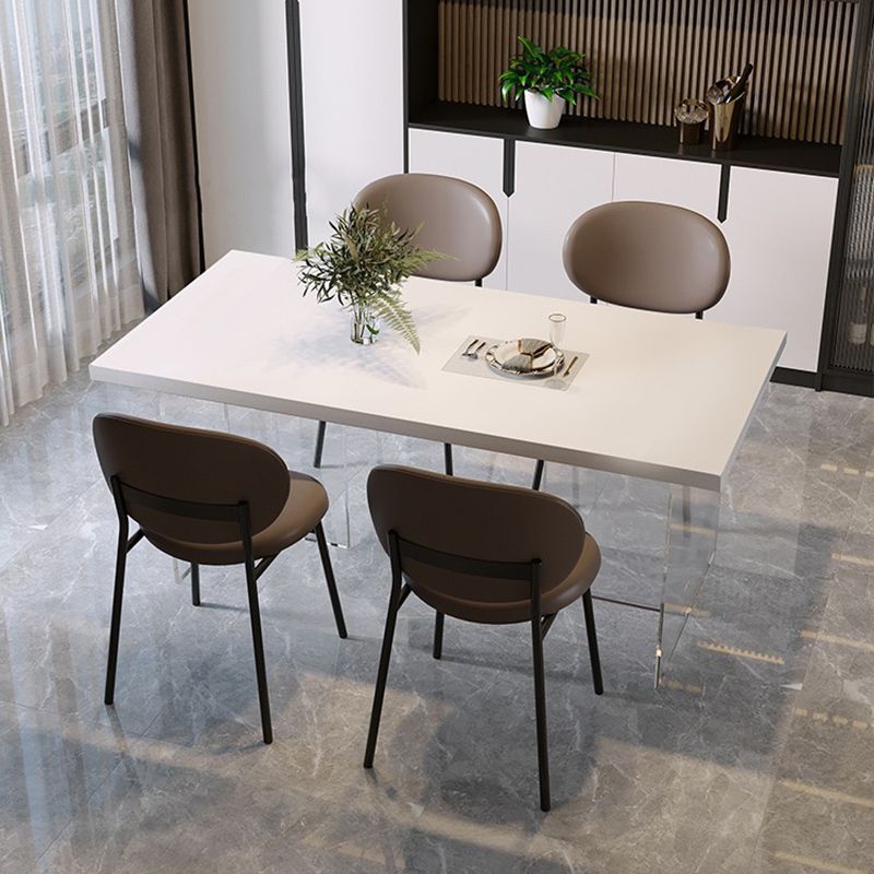 Modern Rectangle Stone Dining Table 1/4/5 Pieces Dining Set for Dining Room