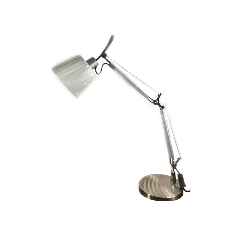 Côté à cône tronqué Light Moderniste moderniste 1 lampe de bureau Chrome HEAD avec bras oscillant à 2 articulations