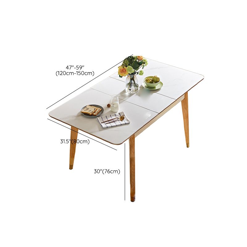 Contemporary Rectangular and Round Easy Folding Dining Table with 4 Foot