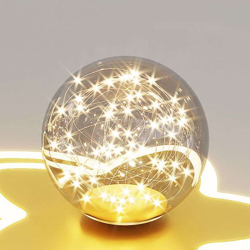 Luminaire encastré en forme d'étoile en métal, plafonnier LED en verre avec boule de simplicité pour chambre à coucher
