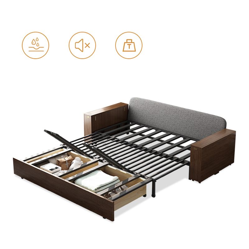 29" Wide Contemporary Sleeper Sofa Futon Gray Storage Sleeper Sofa