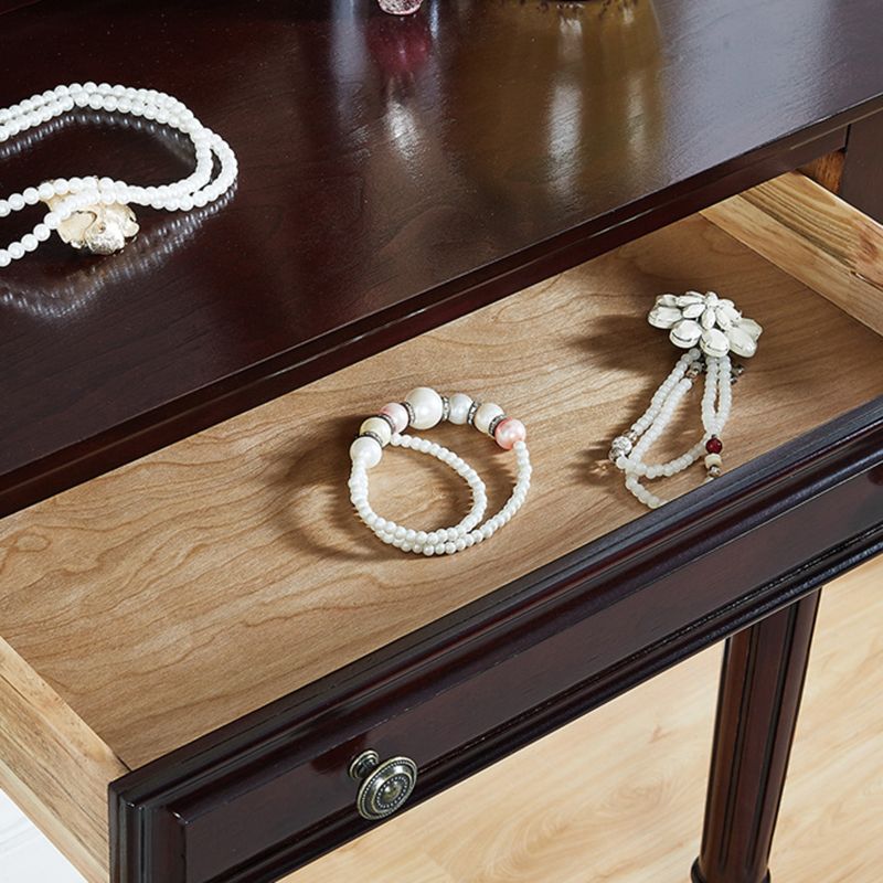 Oak Vanity Set Make-up 15.74" Wide Vanity with Drawer and Mirror