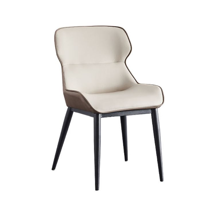 Modern Metal Indoor-Outdoor Chair Dining Room Wingback Parsons Armless Chair