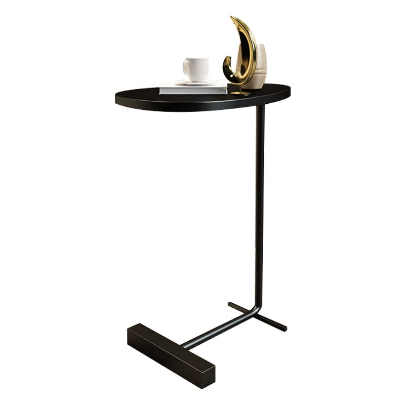Modernistic Metal C Side Table Geometric Side End Table with Marble Top