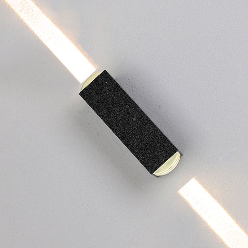 7.5" H Outdoor Waterproof LED Wall Sconce 2-Lights Modern Style Aluminum Alloy Courtyard Corridor Wall Light in Frosted Black
