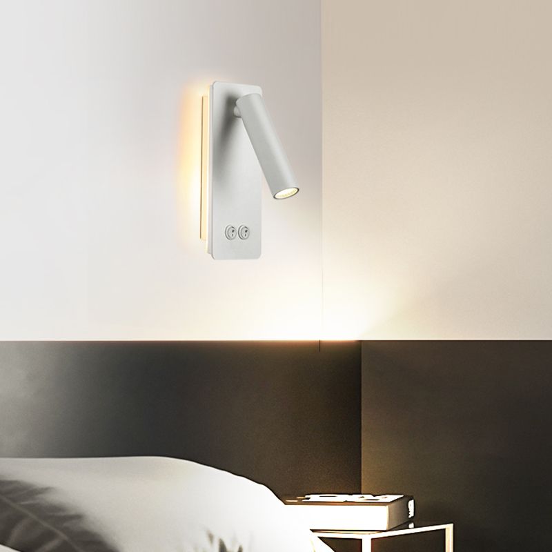 Aluminium -LED -Lesen Wandleuchten im modernen präzisen Stil schmiedeeisernen rechteckigen Wandlicht mit Acrylschatten