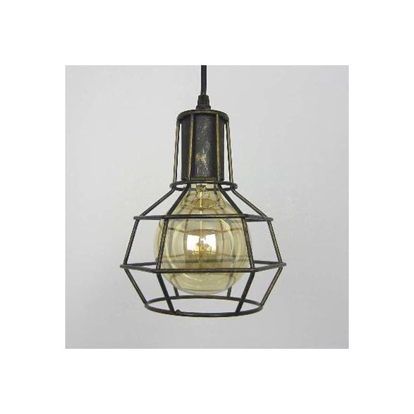 Globe Coffee Shop Hanging Lamp Loft Retro Metallic 1 Head Gold/Silver Finish Pendant Light armatuur met draadframe