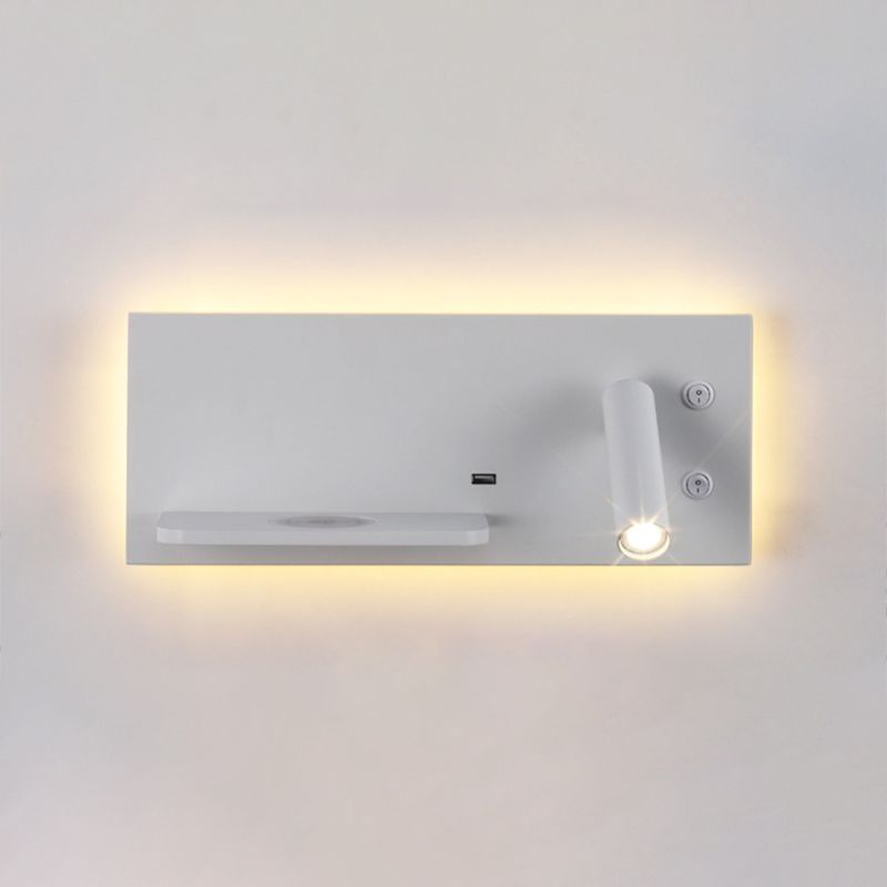 Hedendaagse eenvoud LED -leeslamp draadloos oplaadplankontwerp Bedmuurlicht met onafhankelijke schakelaar