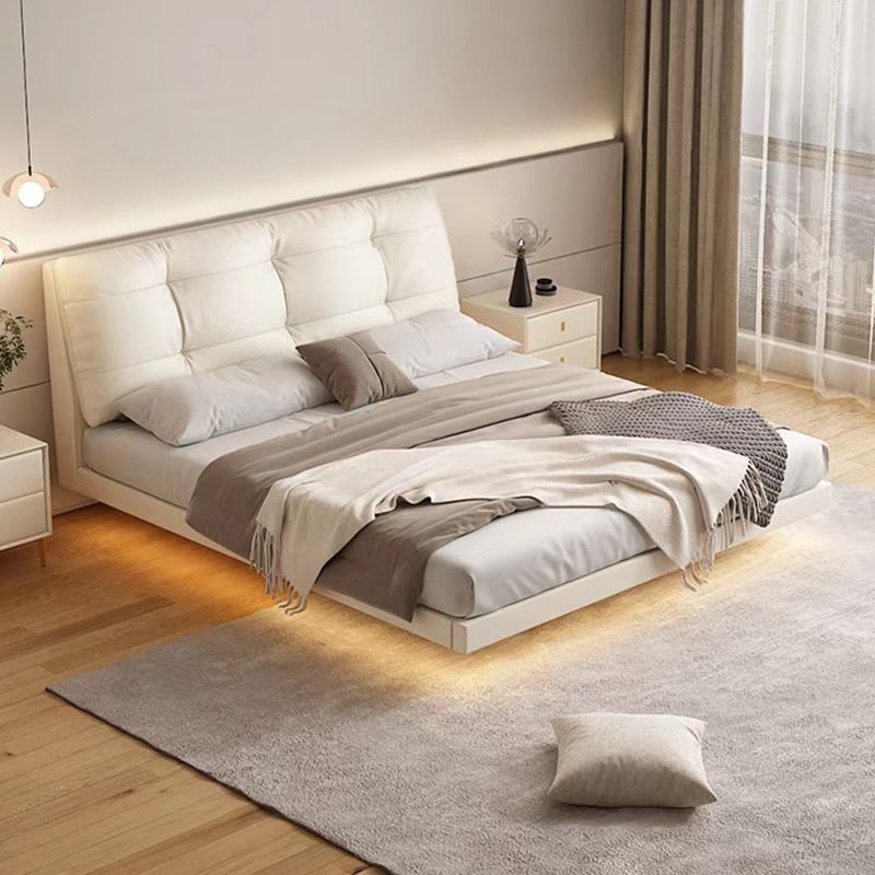 Contemporary Standard Bed with Rectangle Upholstered Headboard