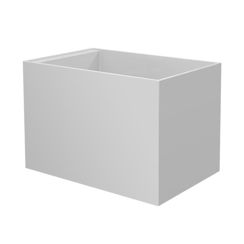 Modern White Acrylic Rectangle Bathtub Back to Wall with Drain Bath Tub