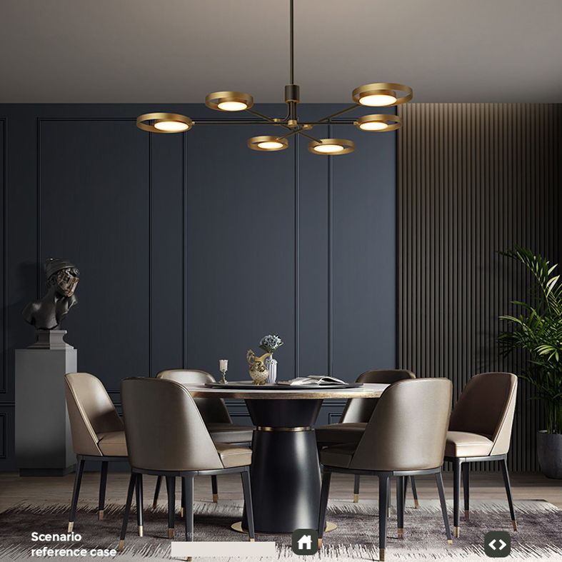 Metal Postmodern Chandelier LED Hanging Light for Living Room Dinning Room