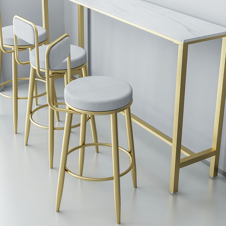 Contemporary Iron Counter Height Stools Low Back Bar Stool for Living Room