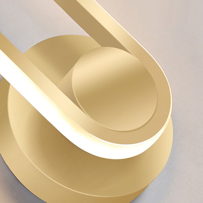 Modern Style Elliptical Shape Wall Sconce Metal 1 Light Wall Light for Bedroom