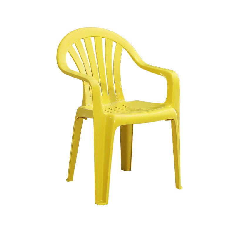 Silla lateral de plástico contemporánea con respaldo Windsor, silla lateral apilable para uso doméstico