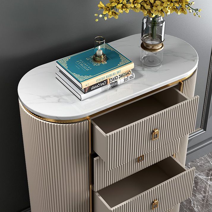 Modern Living Room Buffet Stand Stone and Engineered Wood Buffet