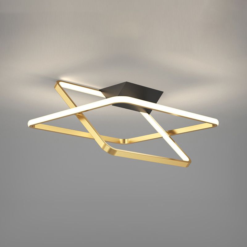 Modern Simple Ceiling Light Geometry LED Ceiling Lamp with Silica Gel Shade for Bedroom