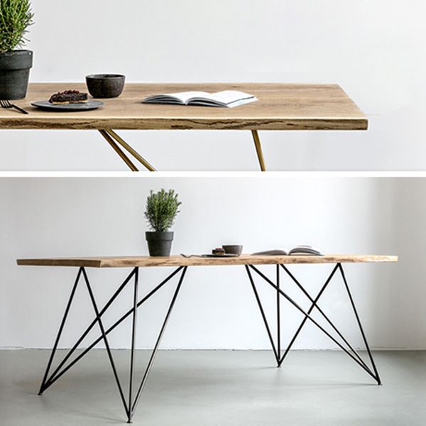 Rectangle Shape Luxury Dining Table Solid Wood Fixed Table for Restaurant