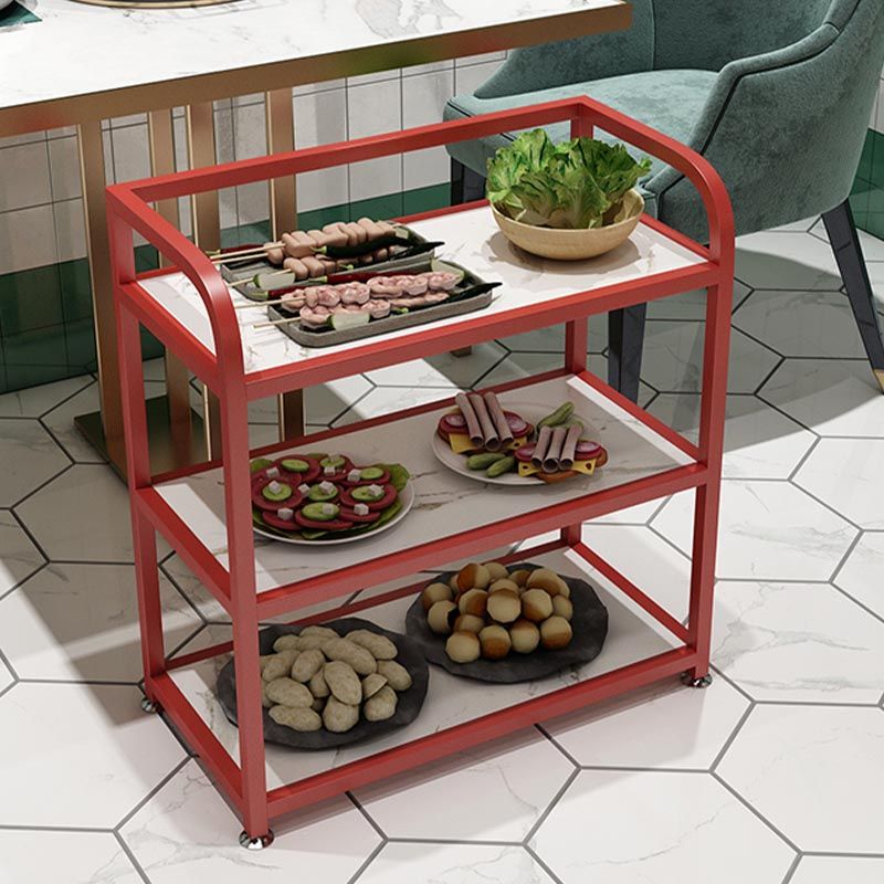 25.59"H Stationary Modern Prep Table Metal Prep Table for Home Use