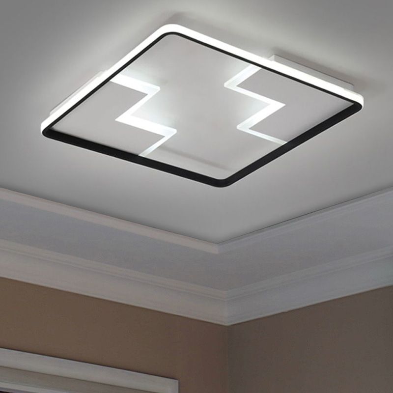 Acrylic Block Flush Ceiling Light Fixture Simplicity 19"/23"/27.5" Wide LED White/Black Flush Mount Lamp in Warm/White Light