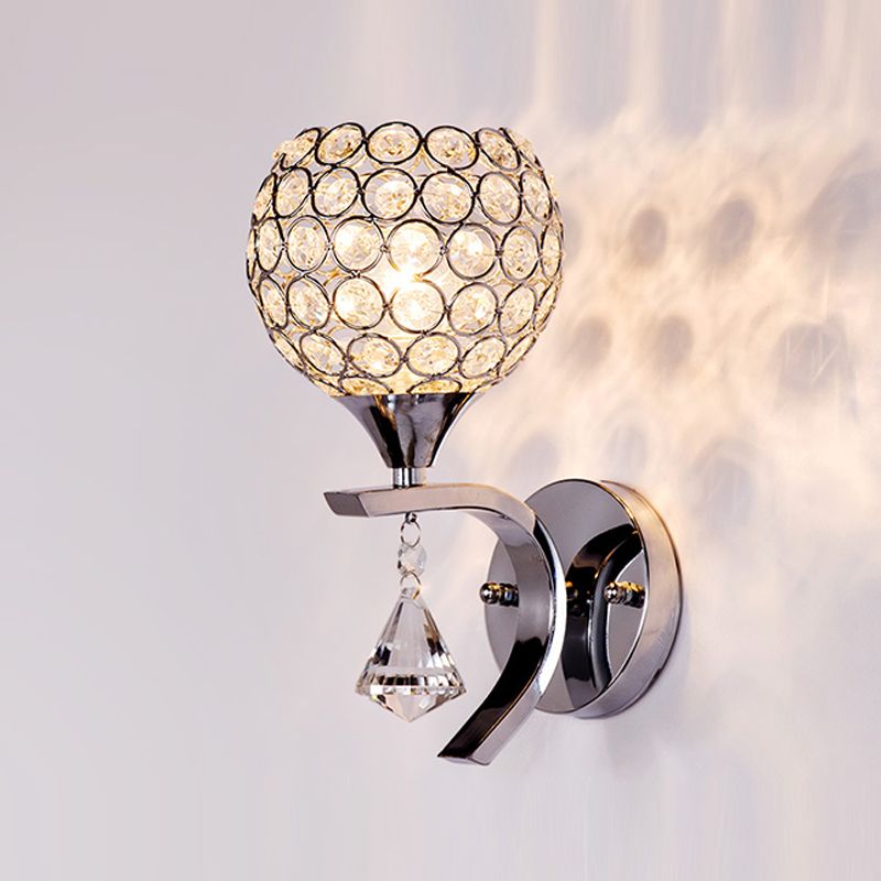 Modern Creative Crystal Disponce Light 1 Light Ball Wall Donce para el dormitorio del hotel y la cama