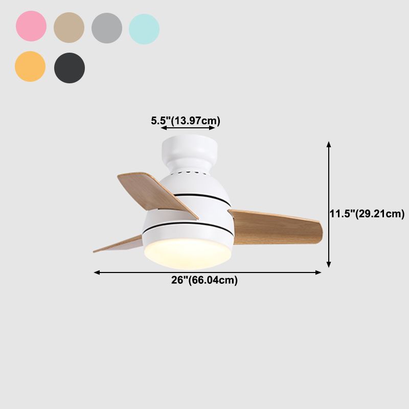 Metal Ceiling Fan Lighting Modern Style 1 Light Ceiling Fan Lamp for Living Room
