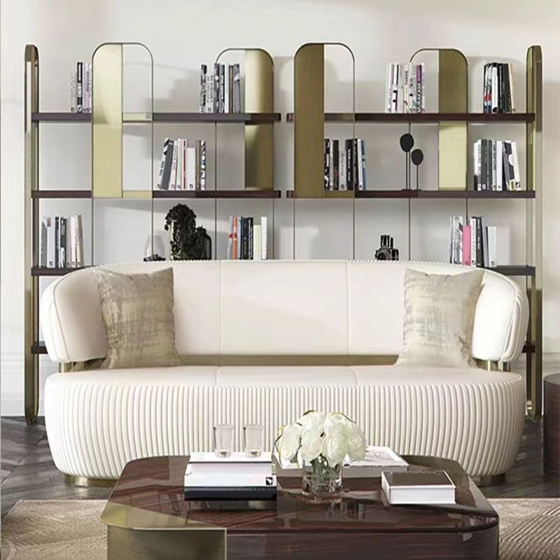 4 Shelves Contemporary Bookcase Standard Metal Open Back Bookshelf