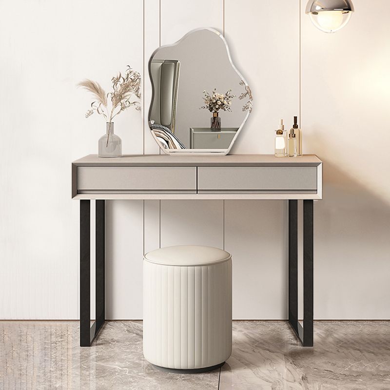 Gray/White 15.74" W x 29.521" H With Drawer Contemporary Makeup Table