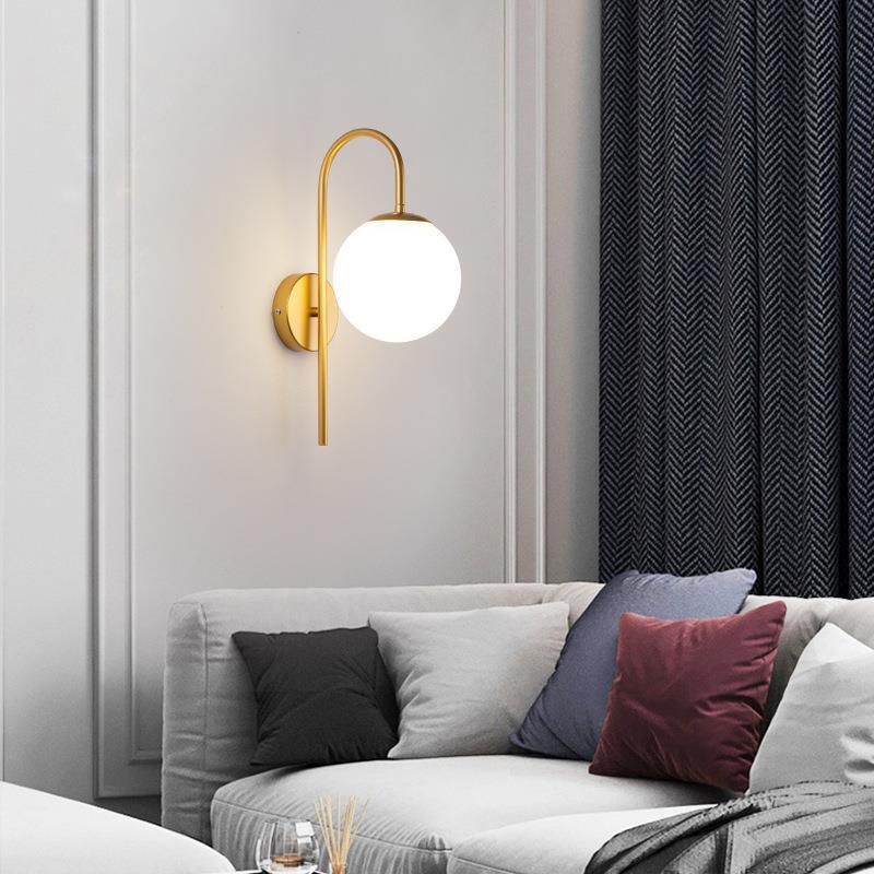 Ball Glass Shape Wall Light Modern Style 1-Light Wall Light Sconce