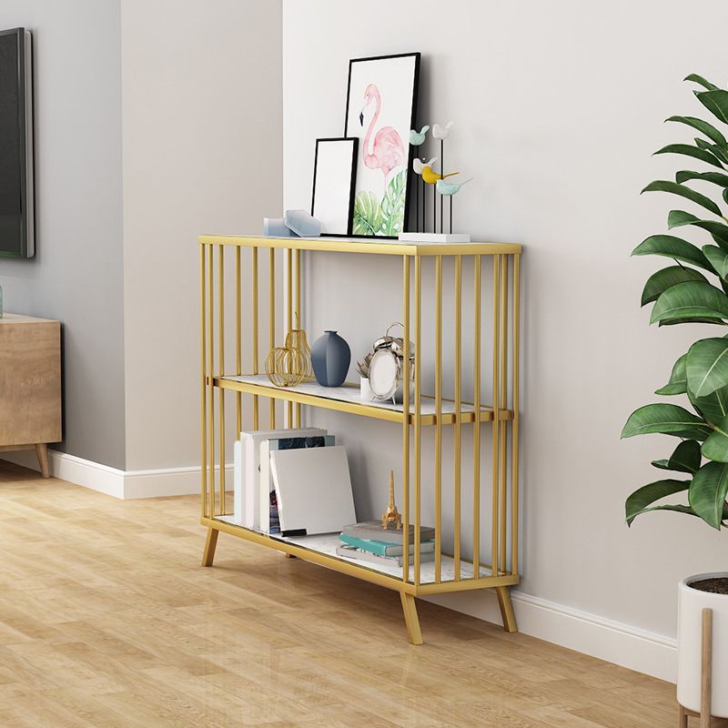 Contemporary Style Bookshelf Open Back Standard Metal Bookcase for Study Room