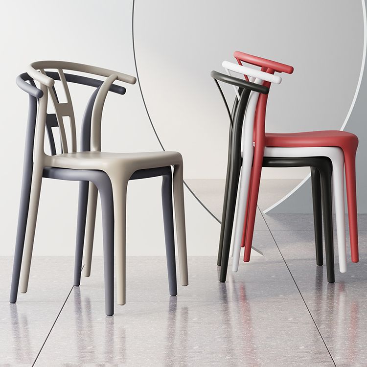 Plastic Side Chair Contemporary Style Multicolor Armless Chair for Dining Room
