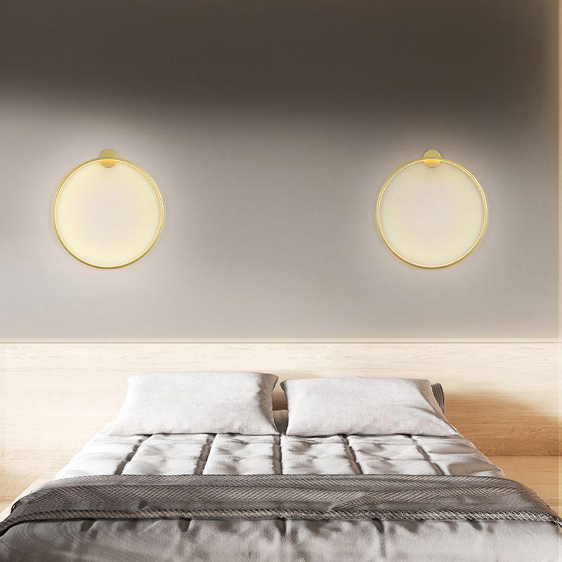 1 leggero illuminazione da parete in stile moderno in stile moderno per parete rotonda minimalista per letto per camera da letto