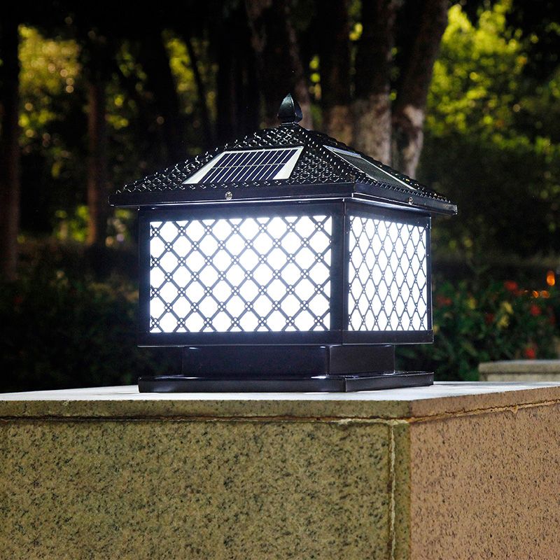 Postmodern Pillar Lamp Creative LED Solar Lighting Fixture for Garden