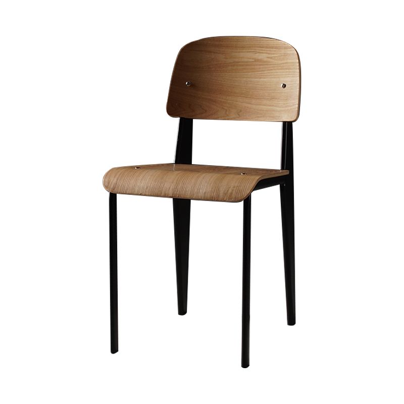 Industriële stijl metalen benen eetkamerstoelen open achterste zijkant voor thuis