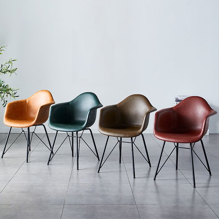 Contemporary Metal Dining Chairs Upholstered Linen Fabric Dining Chair for Restaurant