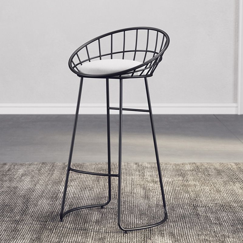 Modern Metal Armless Bar Stool Low Back Armless Bar Chair with Metal Legs
