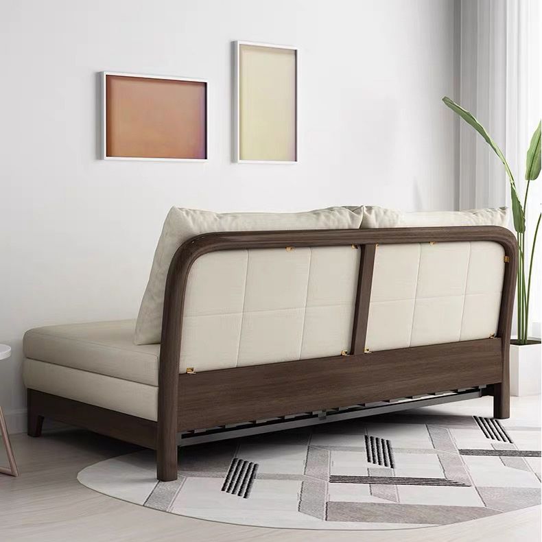 Contemporary 29.52" H Wood Frame Cotton Blend Armless Sofa Bed