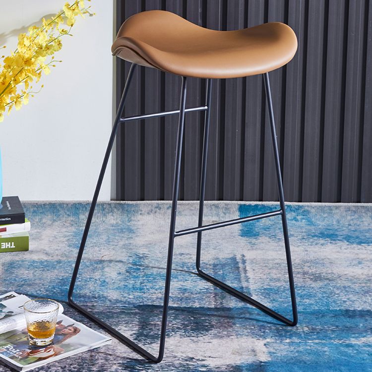 Modern Bar-stool PU Leather Counter Bar Stool with Metal Legs