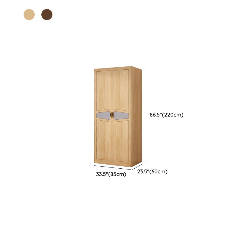 Freestanding Solid Wood Frame Wardrobe Traditional Wardrobe with Shelves