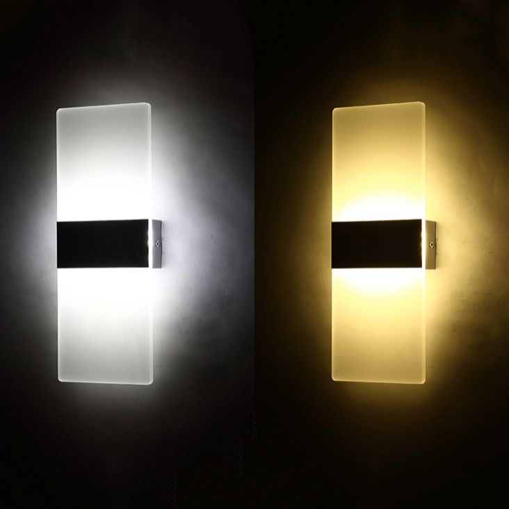 Geometry Shape Metal Wall Light Modern Style 1 Light Wall Mount Lamp in White