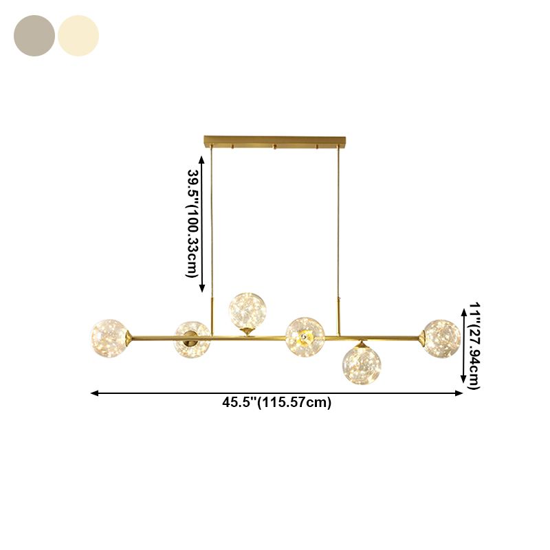 Zeitgenössische Küche Anhänger Lichter linear klare Glasinselbeleuchtungsideen