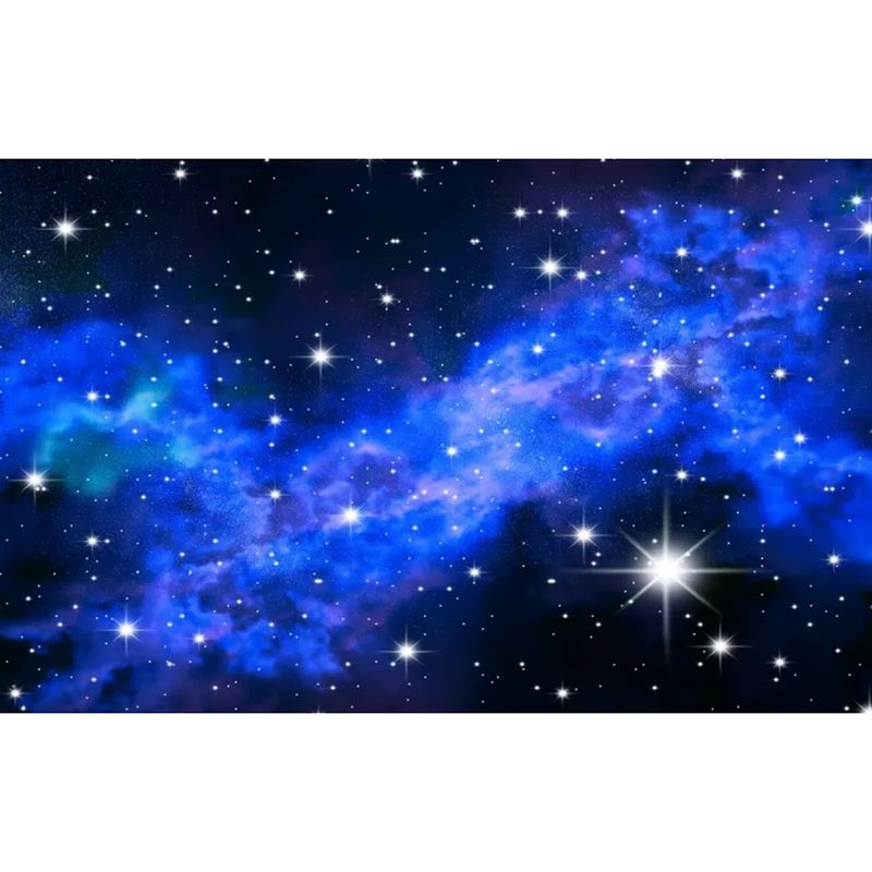 Whole Galaxy Mural Wallpaper for Home Decoration Stars Wall Art in Blue, Moisture-Resistant
