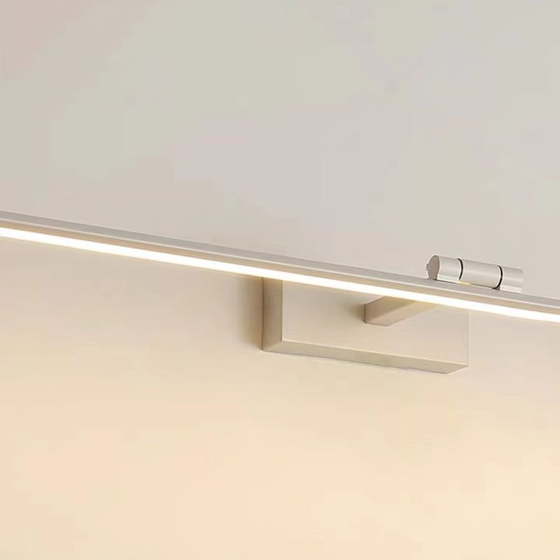 1-Light Linear Wall Sconce Modern Simple Style Mirror Wall Lighting in White