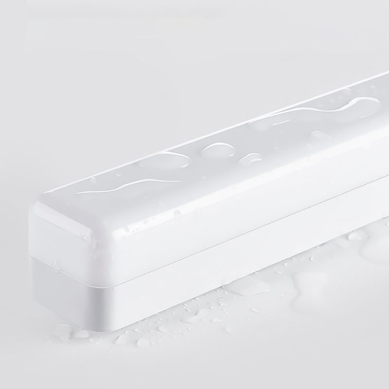 Linear Shape Metal Wall Sconce Modern 1 Light Mirror Wall Mount Light Fixture in White