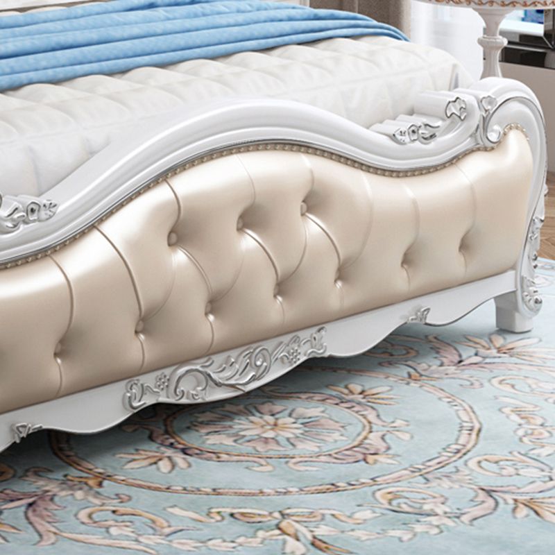 Modern Storage Wood Bed Button-tufted Bed Frame with Headboard