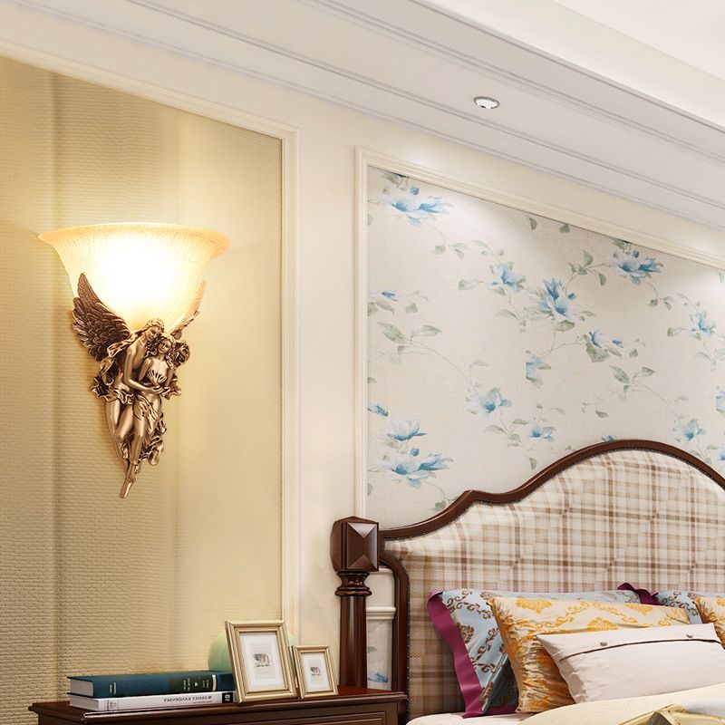 Vidrio contemporáneo Lámpara de montura de pared de 1 luces apliques lineal de pared para dormitorio