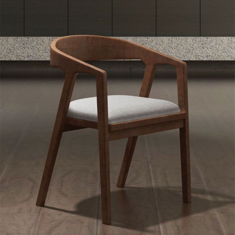Silla de comedor de estilo tradicional, silla de comedor con brazo de cocina y patas de madera