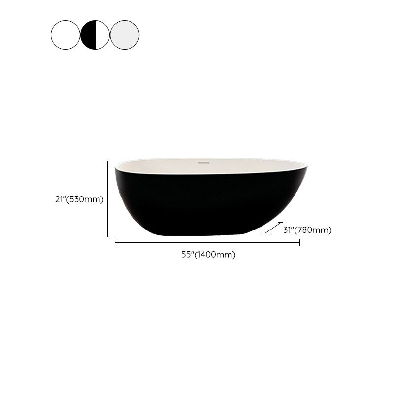 Modern Stone Bathtub Freestand Soaking Bathtub with Drain Bath Tub