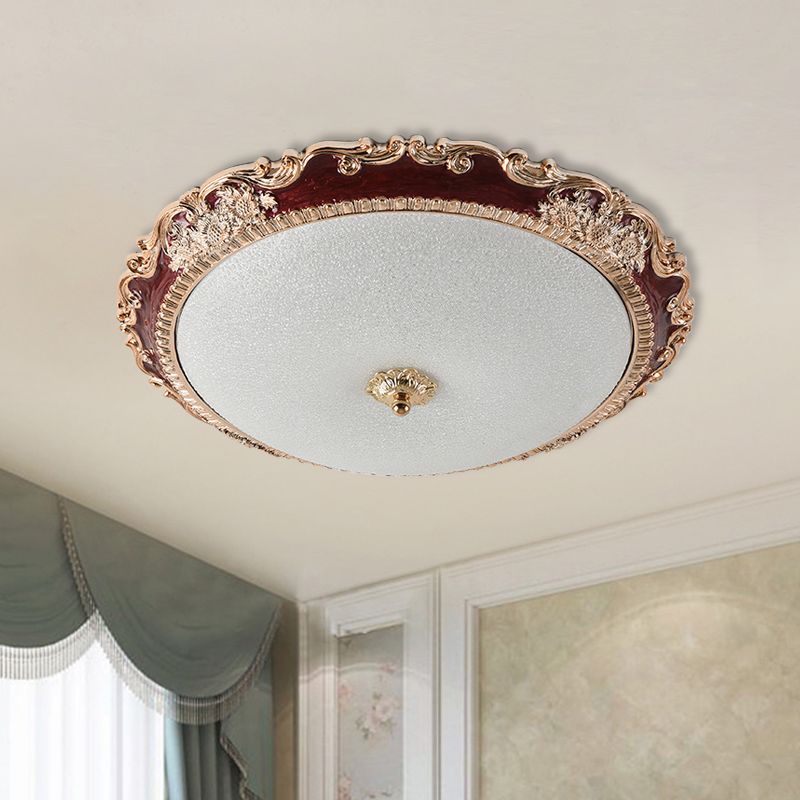 14 "/16"/19.5 "large LED bol encastré lampe campagne rouge/bleu finition verre de lait encastré plafonnier pour chambre