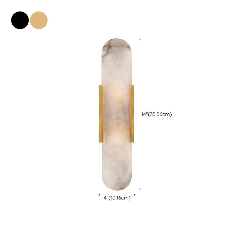 Modern Wall Mounted Light 2 Lights Stone Flush Mount Wall Sconce