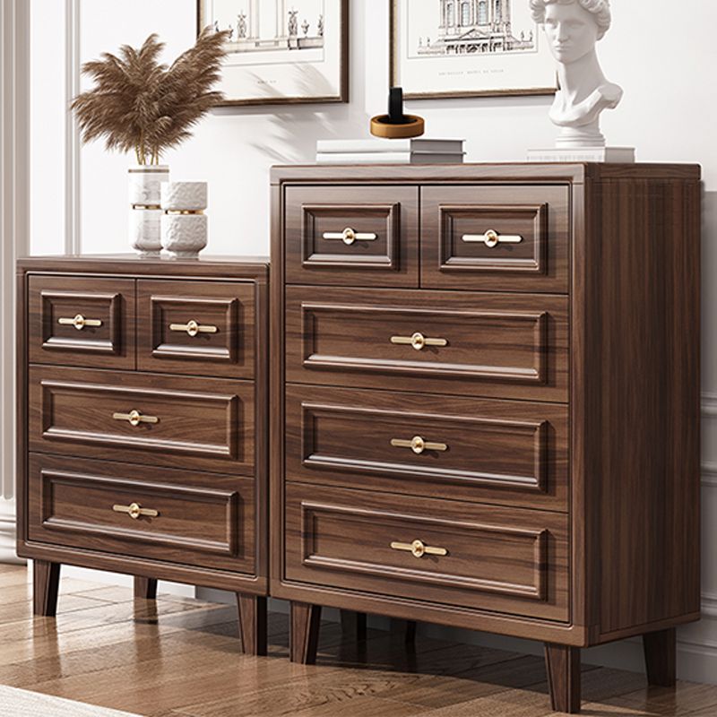 16" W Modern Brown Oak Storage Chest Dresser Wood Storage Chest with Drawers